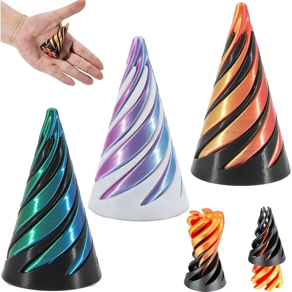 3D Printing Objects - Giocattolo a Cono Spirale Stampato in