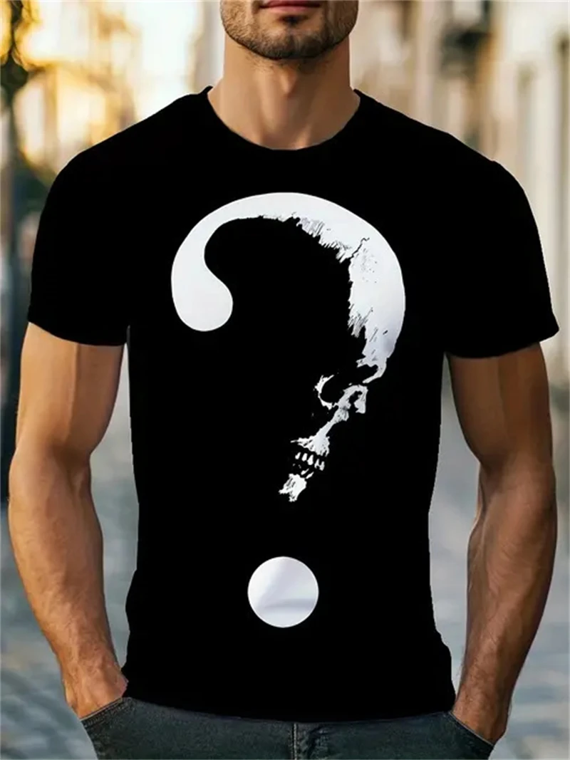 T-shirt da uomo nera con stamp - 3D Printing Questions recensione e prezzo