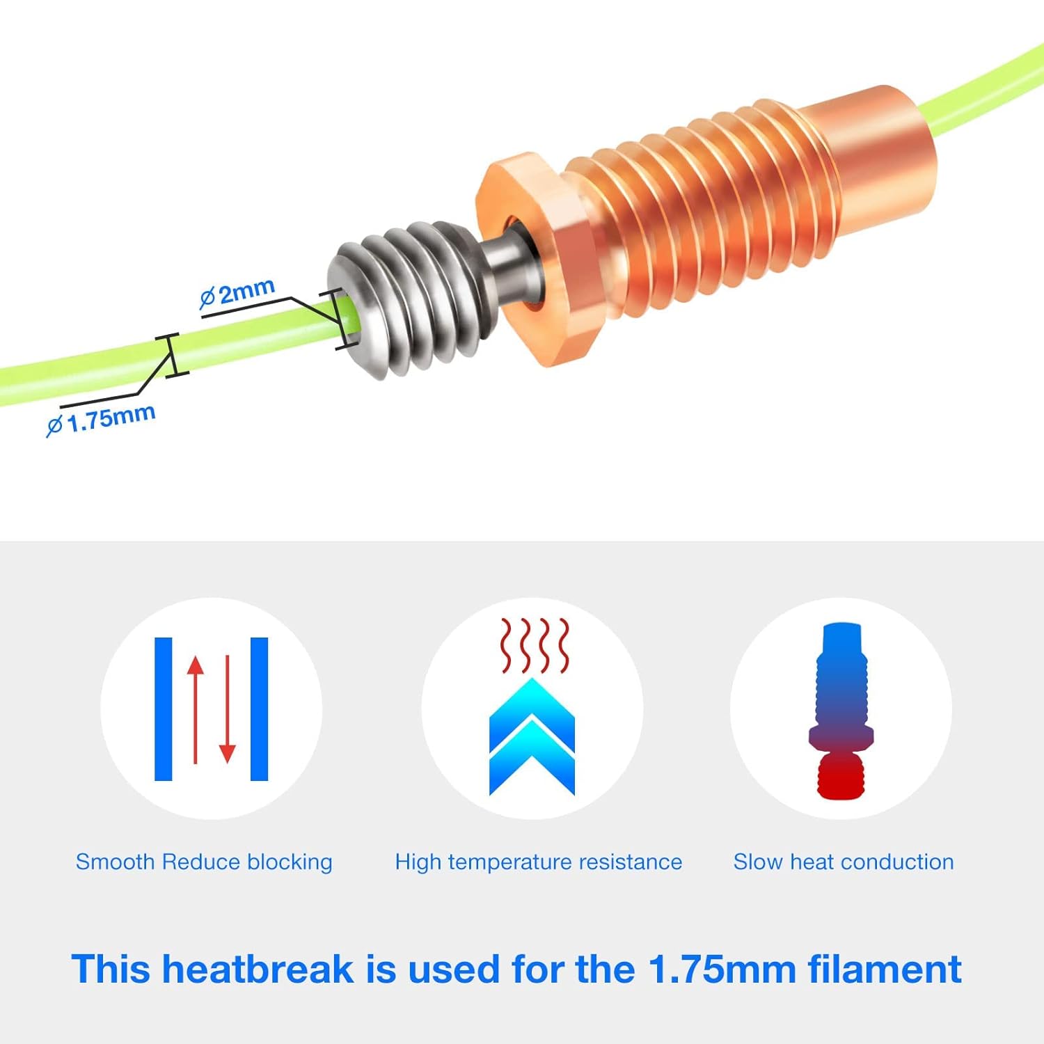 2PCS E3D V6 Hotend Heatbreak T - 3D Printing Titanium recensione e prezzo