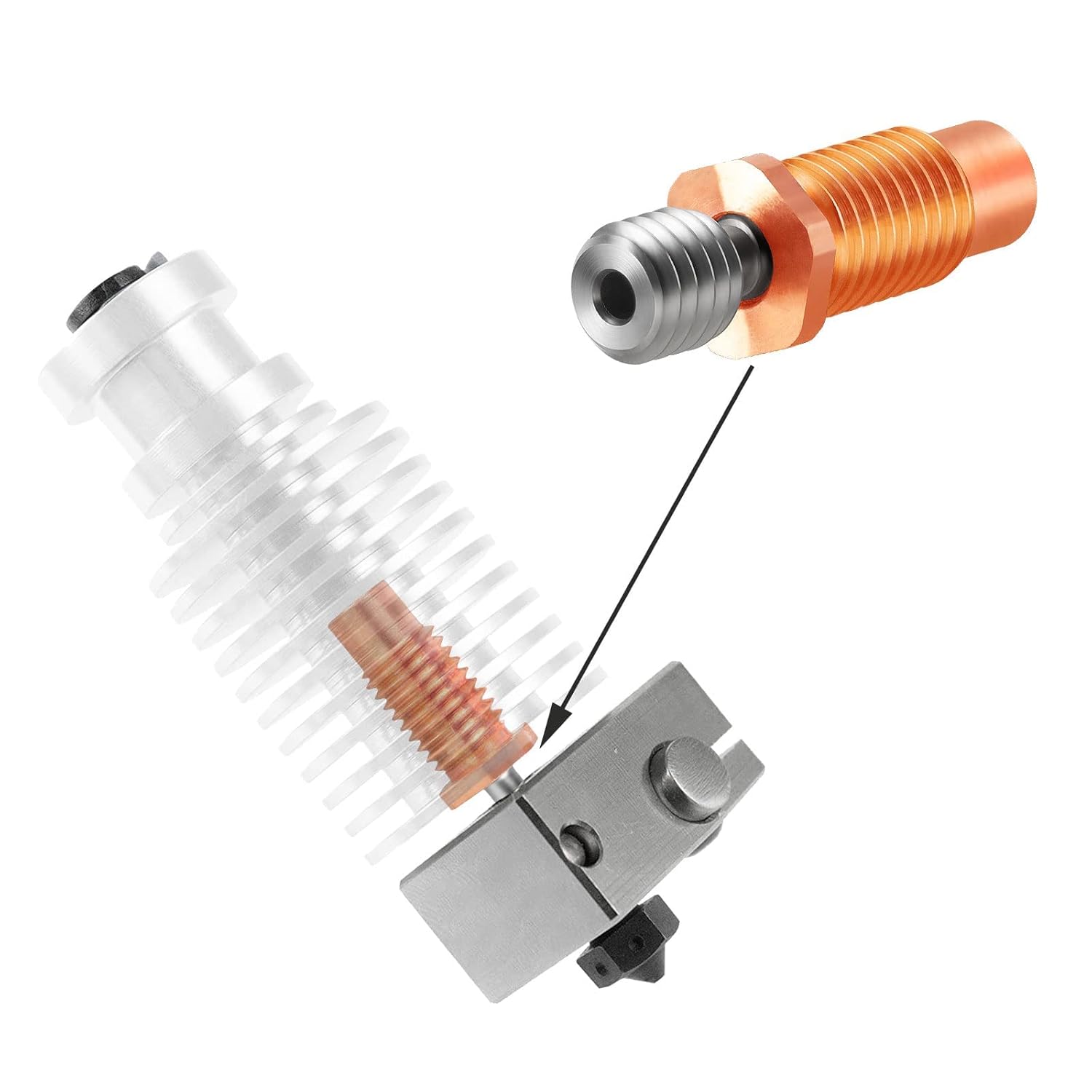 2PCS E3D V6 Hotend Heatbreak T - 3D Printing Titanium recensione e prezzo